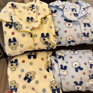 WomenS Coral Fleece Padded Sleepwear Winter Thickened Cute Tamagot Mamejji Home Clothes Plush Outerwear Comfortable Nightgown