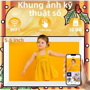 Khung Ảnh Kỹ Thuật Số Cảm Ứng Lớn 32GB WiFi 15.6 Inch 1920x1080 Khung Ảnh Thông Minh Chia Sẻ Ảnh & Video Qua Frameo Quà Tặng Giáng Sinh
