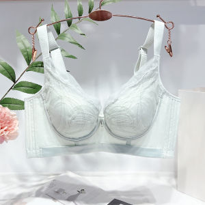 Adjustable Womens Underwear White Medium Thin Gathered Anti-Sagging Small Breast Ensemble Sub-Pectoral Bra Four Button Chest