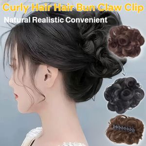 Hair Bun Claw Clip Wig Hair Clip Natural Realistic Convenient Curly Hair Hair Bun Claw Clip Women Wig