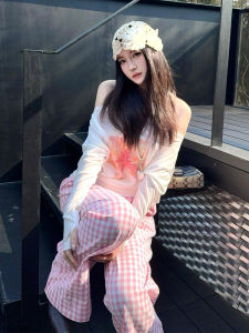 Áo Thun Dài Tay Rộng Rãi Phong Cách Mỹ Cổ Điển Cho Nữ Mùa Xuân Mới Hở Vai Thoáng Khí Chống Nắng Thời Trang Thường Ngày