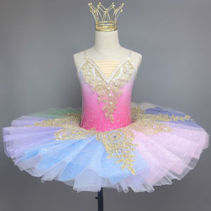 Girls Ballet Performance Outfit Professional Swan Lake TUTU Skirt Childrens Little Swan Ballet Puffy Skirt Performance Costume