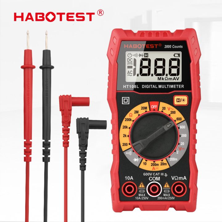 HABOTEST HT108L Digital Multimeter 600V / 10A AC / DC Voltan 2000 Kira ...