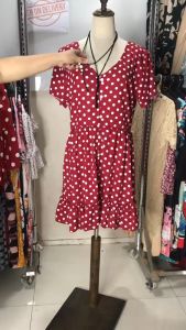 annefashion #8086 fashion Polka Design Dress fit to large