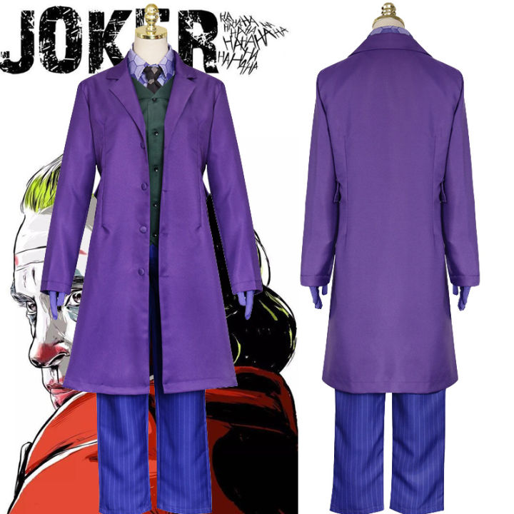 Clown Cosplay Costume Men Joker Suit Arthur Fleck Halloween Party Fancy  Dress