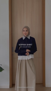 Ghanimi - Sophia Shirt: Kemeja Renda & Kemeja Korean Style