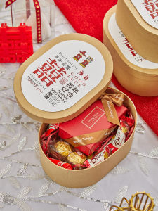 2025 New Elegant Wedding Thank You Card Baked Dessert Egg Yolk Crisp Biscuit Souvenir Candy Box Decoration Card Modern Simple Style