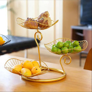 Three layer fruit basket storage rack fruit tray living room coffee table candy tray kitchen multi-layer storage tray