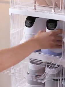 Shoe Box Transparent Foldable Organizer Stackable Storage Cabinet 6/9 Layers Installation-Free