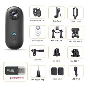 Camera Thể Thao Ngoài Trời 4K FHD Kích Thước Nhỏ Gọn Như Ngón Tay Có Vỏ Chống Nước Dùng Để Quay Video Cho Xe Máy Xe Đạp.