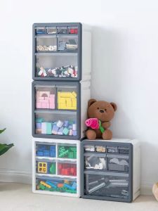 Transparent Pull-Out Storage Box Toy Tool Block Mini Drawer Divided Multi-layer Parts Box Childrens Organizer Simplistic Design