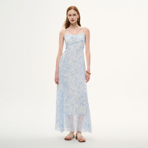 Gloria | Silk Spaghetti Strap Summer Elegant Printed Dress
