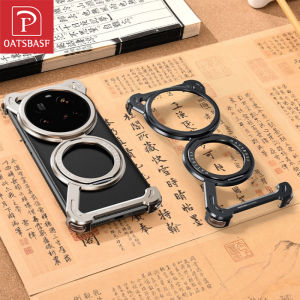 Oatsbasf Metal Phone Case for Xiaomi 15 14 Ultra/Pro Case with Stand 360° Rotatable Magnetic Shockproof for Xiaomi 15 14 Case