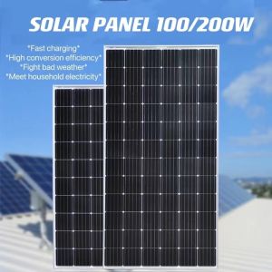 Hantech {IN Manila} Solar panel 100W/160W/210W 300W monocrystalline silicon power generation panel 12V household high conversion rate 0 electricity bill waterproof lightning solar charging panel