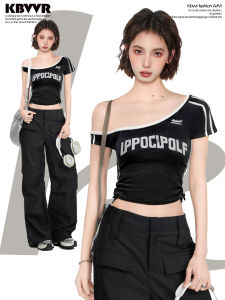 KBVVR | Black Off-Shoulder Short Sleeve T-Shirt