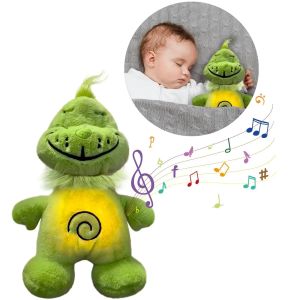 2026 Green Shaggy Anime Plush Toy Breathing Companion Doll Glowing Belly Stuffed Animal Peripheral Holiday Gift for Kids