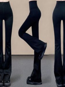 Justcc Womens Flagship Fleece Lined High Waist Slimming Tummy Control Bootcut Sharkskin Leggings Outerwear Nine Point Pants