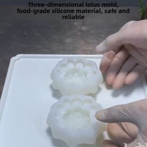Upgraded Food Grade Silicone 3D Lotus Flower Shaped Mango Mousse Yam Cake Baking Mold Kitchen Cooking Tools DIY Baking Utensils