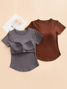Slim Fit Built-in Bra Summer T-Shirt
