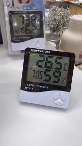 Indoor LCD Electronic Humidity Meter Digital Thermometer Hygrometer Temperature Alarm Clock with Foldable Stand