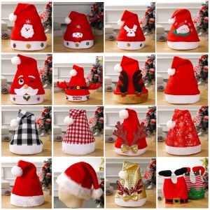 【Midnight store】 Spot Hot Selling Christmas Decorations Santa Hat Santa Claus Non Woven Hat Christmas Gift with Light