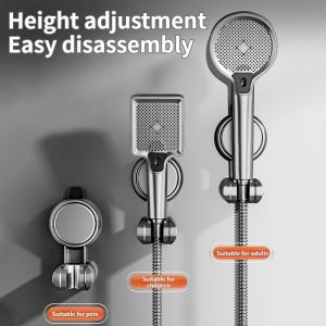 Suction Cup Perforation Free Shower Bracket Adjustable Shower Head Hanging Seat Bathroom Shower Rain Lotus Canopy Fixed Wall Bas