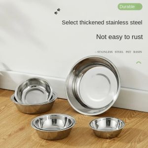 Stainless Steel Pet Bowl Large Capacity Dog Bowl Stainless Steel Pet Feeding Bowl Cat and Dog Food Drinking Bowl Feeding Bowls