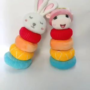 Stacking Toy Soft Plush Toy Bunny / Moo Ring Tower - Safe for Babies & Toddlers