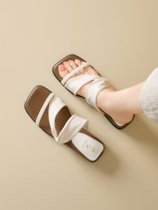 Josiny | White Summer New One-Strap Soft Bottom Wedge Sandals