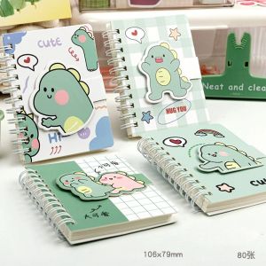 A7 Pocket Spiral Notebook with Velcro Closure Capybara Panda Mini Journal for Student Vocabulary Motivational Portable Pad