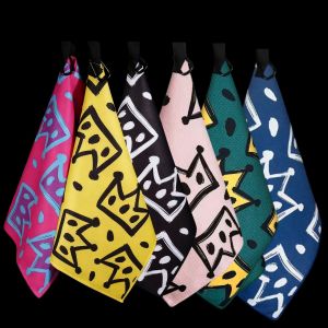 Fashionable Crown Golf Towel 40x60cm Large Size Quick-Drying Super Absorbent Waffle Fabric Golf Bowling Lovers Creative Gift