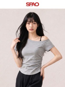spao | Áo Thun Ngắn Tay Slim Fit Cổ Trụ
