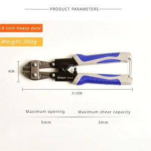Portable Mini Bolt Cutter 8" Labor-saving Steel Wire Pliers Ergonomic Handle for Industrial Home Repair Hand Tools
