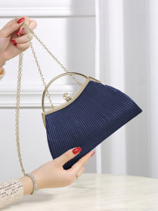 The gorgeous and luxurious 818 leather striped clutch and the trendy and elegant chain evening bag are suitable for wearing to t