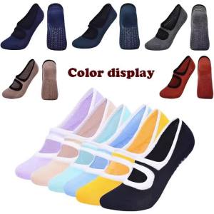 Women Backless Anti Slip Yoga Pilates Socks Breathable Silicone Grip Ankle Socks Ladies Ballet Dance Gym Fitness Sport Socks