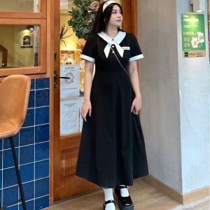 5XL 100KG Summer New Plus Size Women Dress Lapel Dress Female Waist Chubby Woman Small White Long Size Womens Dress 2022