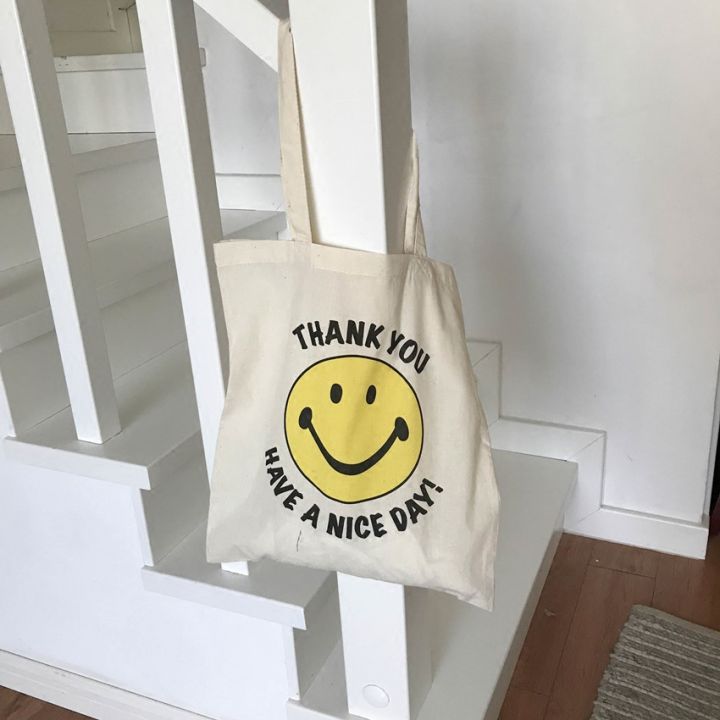 Nice Day Smiling Face Bag Totebag Easiest for Match Japanese Style