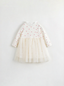 Marc&Janie | Deer Velvet Heating Mesh-spliced Dress for Girls Winter