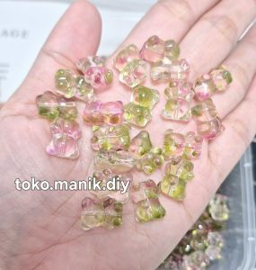 10pcs manik kaca bear beruang glass beads manik kaca super premium