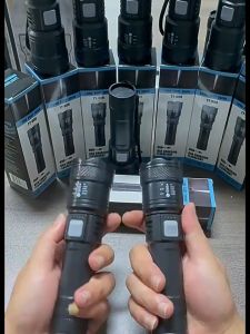 1000m LED Flashlight rechargeable waterproof heavy duty XHP50 Zoomable Headlight flashlight Camping equipment