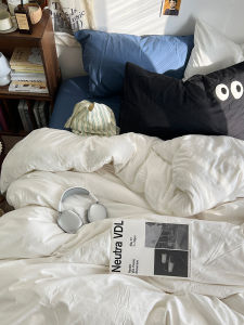 Bộ Đồ Giường Trẻ Em A-Class Bộ Ba Bốn Món Phong Cách INS Pure Color Mix Match Bedding Dormitory Student Three-Piece Set