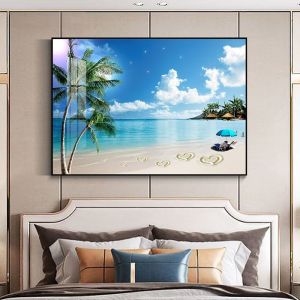 Modern Simplicity Bedroom Wall Art Crystal Porcelain Rose Landscape Decorative Painting Living Room Wall Hanging Pictures