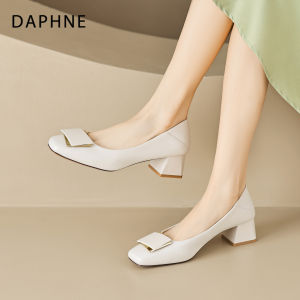 Daphne | French Square Toe Comfortable Thick Heel Retro Shoes