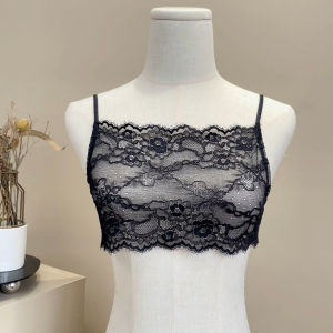 Elegant Black Lace Strapless Bralette for Summer Easy Matching Back Covering Chest Covering Design Prevents Exposure