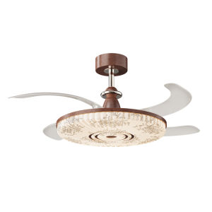 DGY | Invisible Fan Song Dynasty Aesthetic Retro Style Walnut Color Restaurant Chandelier 412K