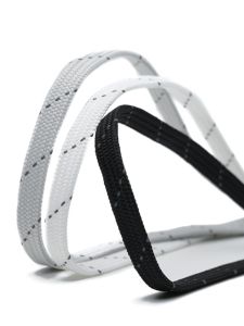 Reflective Oblate Shoelace 6mm Narrow Oblique Point Black White and Gray Sports Basketball Men and Women All-Matching Double Canvas Shoes Rope