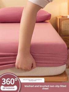 LINGYUN | Anti-Slip Pure Color Washed Cotton Bed Cover