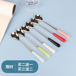 Thìa Cà Phê Bằng Thép Không Gỉ Sáng Tạo Dễ Thương Thìa Trộn Bằng Gốm Mini Thìa Cầm Tay Dài Cho Đồ Tráng Miệng Và Cà Phê Kẹo