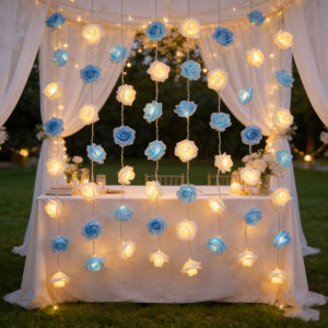 Rose String Lights Battery Operated Flower Garland Fairy Lights Birthday Party Mothers Day Gifts Wedding Reception Decorations