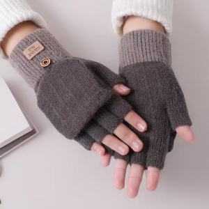 JIFANPAUL | Winter Warm Wool Half-Finger Flip Top Gloves